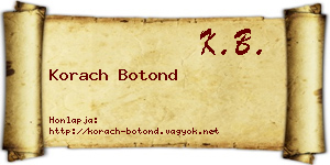 Korach Botond névjegykártya